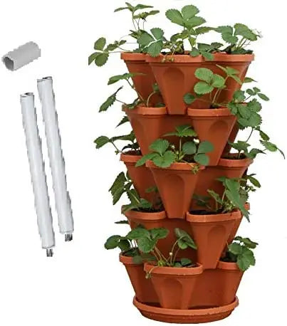 5 Tier Stackable Strawberry, Herb, Flower, and Vegetable Planter - Vertical Garden Indoor / Outdoor pattanaustralia