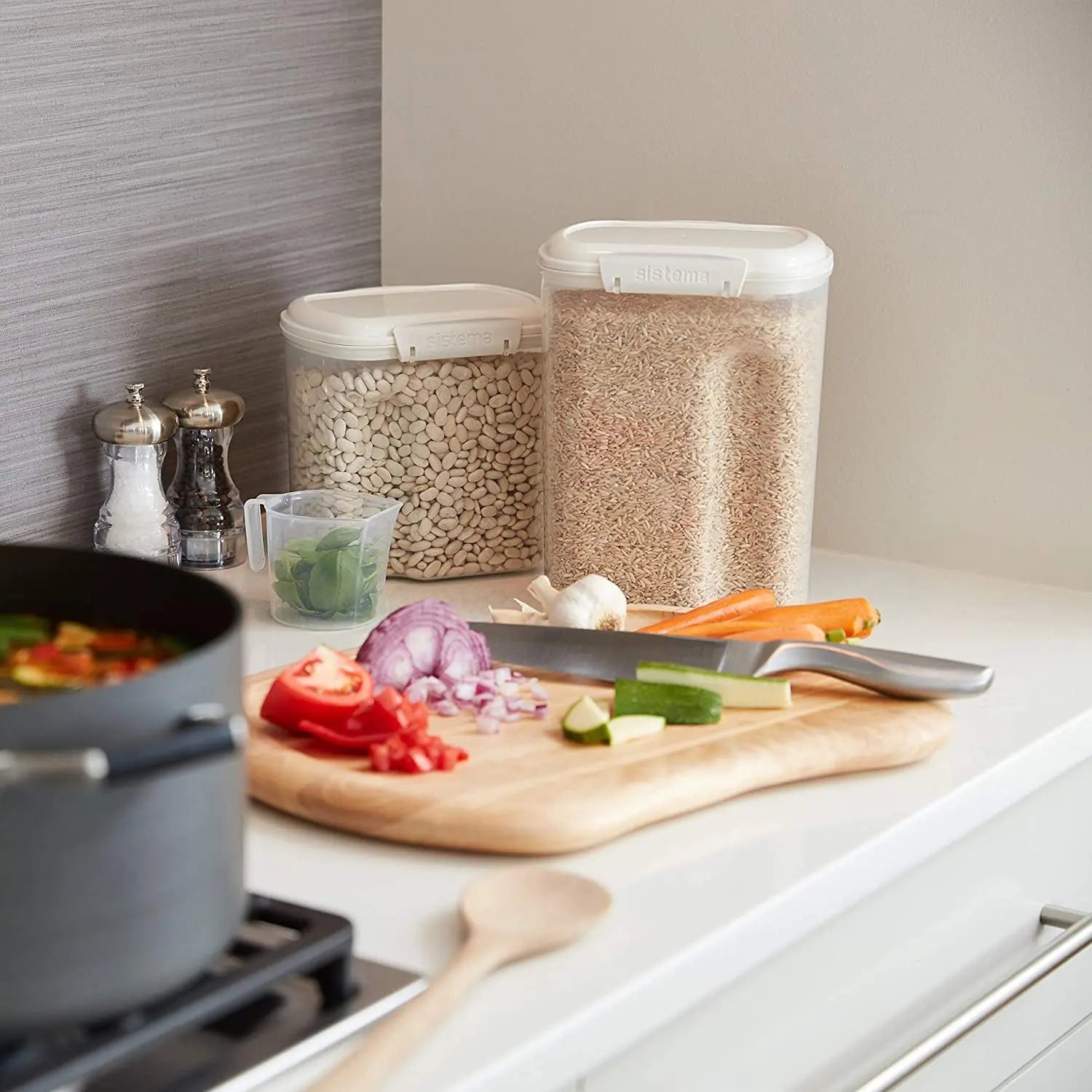 82009 Kitchen Storage Solutions Starter Pack, 18 Food and Kitchen Storage Containers with Lids, Lunch Boxes, Meal Prep Containers, Pantry Storage, Microwave Steamers and More, Bpa-Free