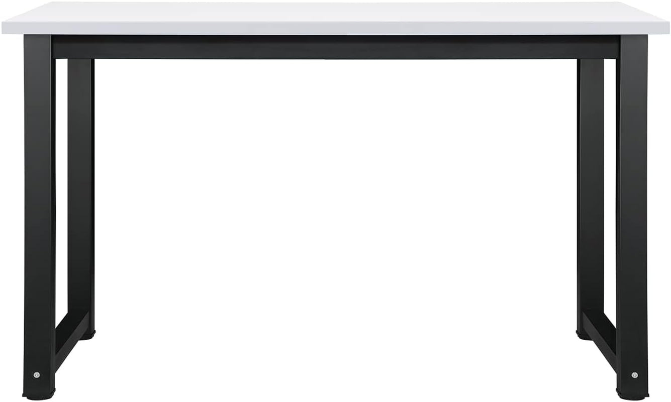 120Cm Home Office Computer Desk with Solid Steel Frame Study Workstation Laptop Table Black and White