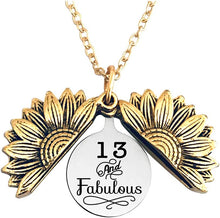 Load image into Gallery viewer, 13Th Birthday Gift Necklace for Girls 13 and Fabulous Sunflower Necklaces for Teen Girls 13 Year Old Girl Birthday Gifts for Granddaughter BFF 13 Years Old Girls Gift Ideas
