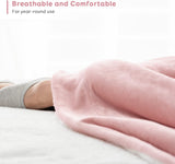 Sherpa Fleece Throw Blanket, 150 X 200Cm Double-Sided Super Soft Reversible Bed and Couch Blanket, Warm and Lightweight Home Decoration Blanket, Pink & White for Single Size