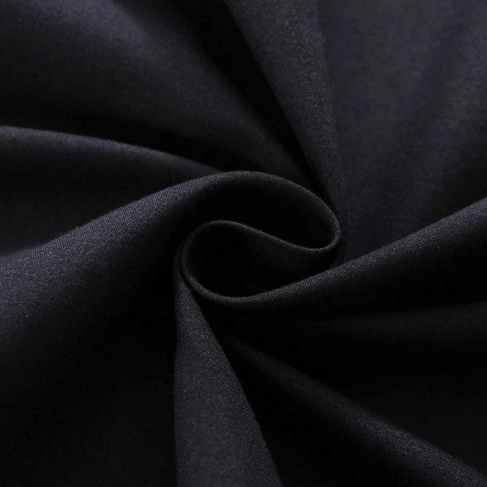 Justlinen- 4 Piece Queen Bed Sheet Set- 1200TC Ultra-Soft Microfibre Bed Sheets - Breathable Bedding - Wrinkle, Fade, Stain Resistant - Deep Pocket (Black, Queen)
