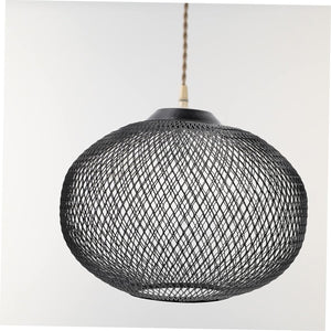 Wrought Iron Lampshade Vintage Light Bulbs Rattan Pendant Woven Clip on Lamp Shade Drum Lampshae Cover Lampshades for Bulb Fixture Guard Black,Xajd54D4511R7