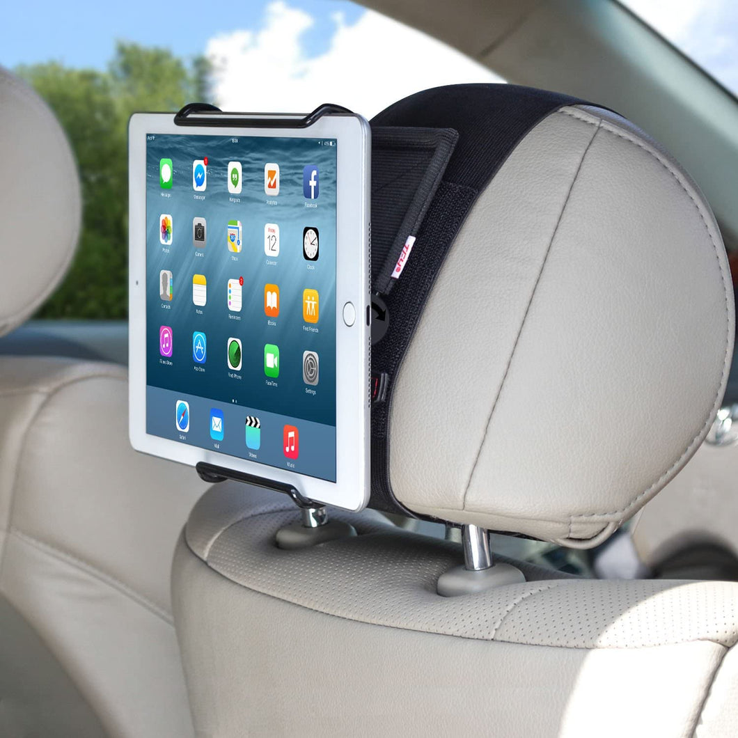 Universal Car Headrest Mount Holder with Angle- Adjustable Holding Clamp for 6-12.9 Inch Tablets