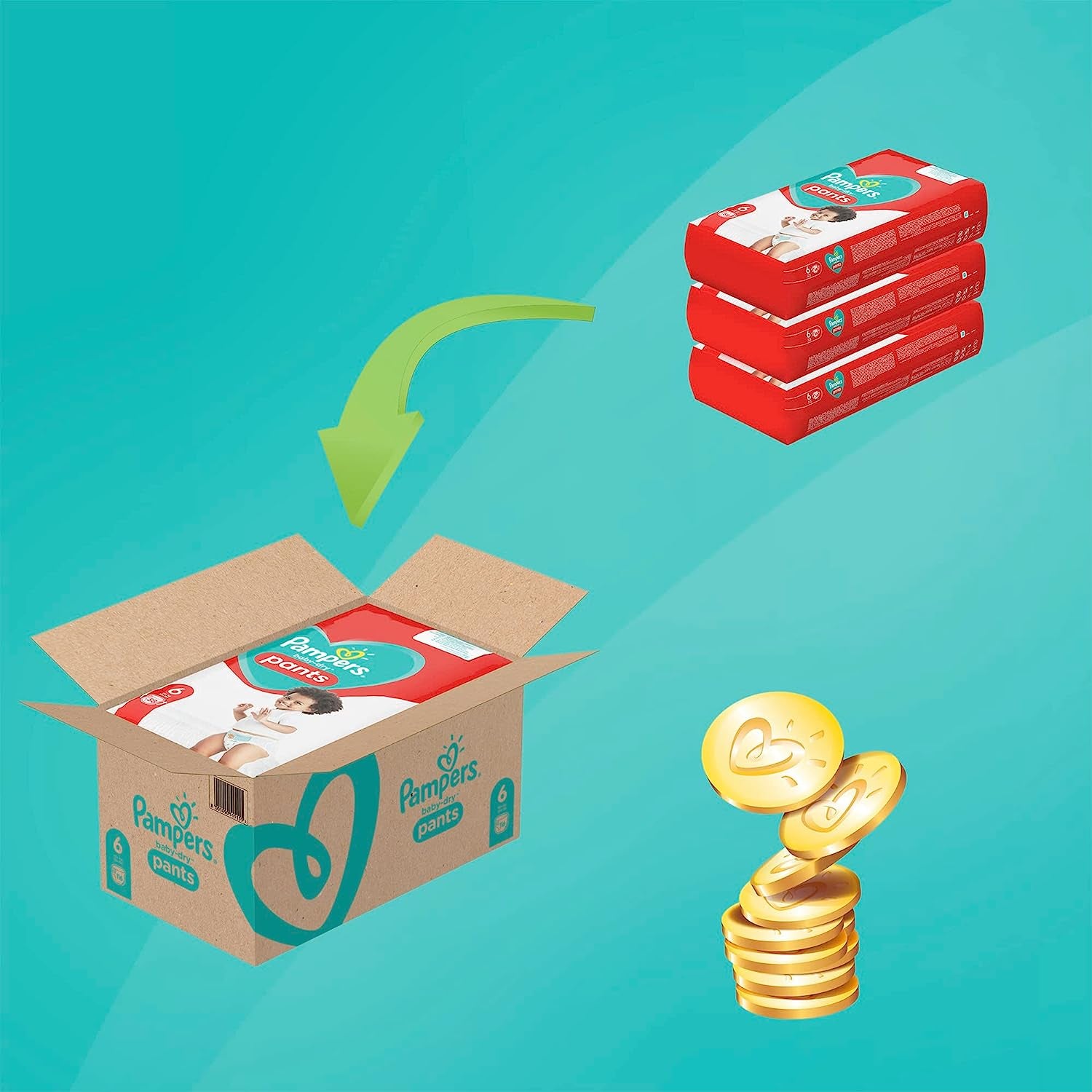 Baby-Dry Nappy Pants Size 6, 116 Count