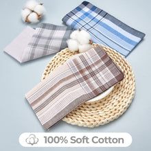 Load image into Gallery viewer, Men&#39;S Cotton Handkerchiefs,  12 Pack 100% Pure Cotton 4 Color Pocket Square Hankies/Pocket Handkerchiefs for Men
