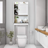 Bathroom Over-The-Toilet Storage Cabinet, Freestanding Home Toilet Rack W/ 5-Level Adjustable Shelves, Space Saver Organizer Rack, Bathroom Storage Shelf, White