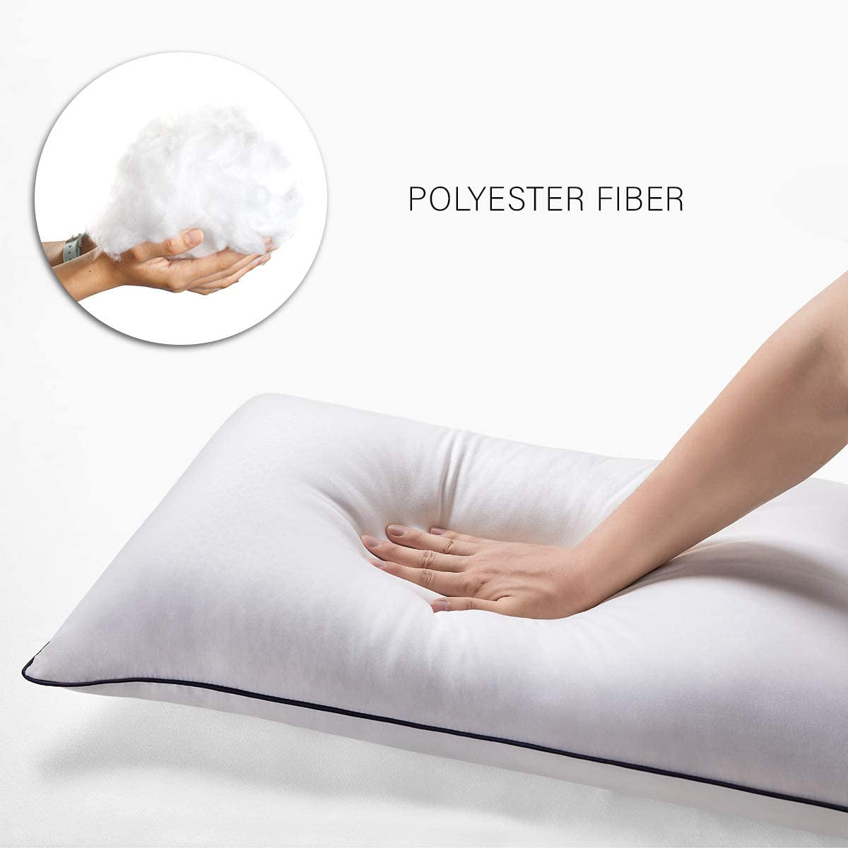 Bed Pillows for Sleeping 2 Pack of Queen, down Alternative Cooling Pillows with Super Soft Plush Fiber Fill,Luxury Plush Gel Bed Pillows Set of 2