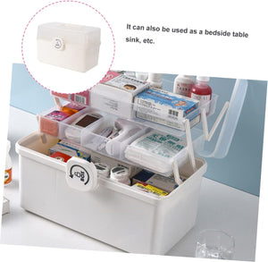 Box Medicine Box Storage Box Containers with Lids Portable Storage Box Organizer with Lid Home First Aid Kit First Aid Box Medicine Box with Lock Portable Medicine Box Safety Box