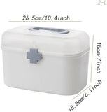 Medicine Organizer Box First Aid Health Emergency Storage Box Large Capacity Medicine Storage Bins with Lid (L)