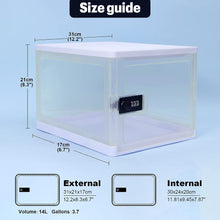 Load image into Gallery viewer, Lockable Box, Clear Lockable Storage Box for Food，Tech and Home Safety, Medicine Lock Box for Safe Medication,Lockable Storage Bin, Tablet Phone Jail Lock Box，Refrigerator Storage Bins (Clear)
