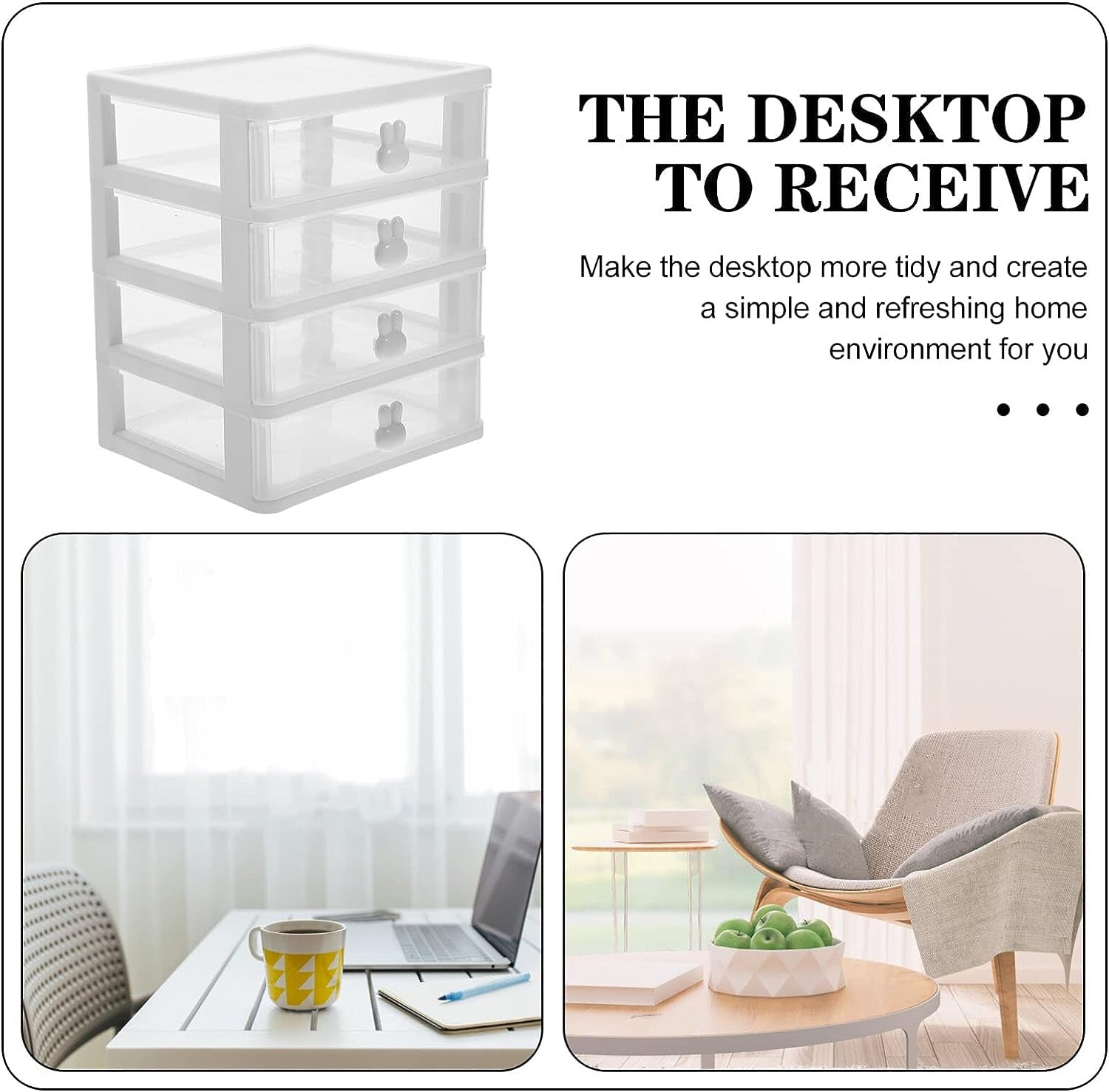 Desk Organizer with Drawer Desktop Storage Drawer Multi Layer Cosmetic Storage Cases Stationery Holder