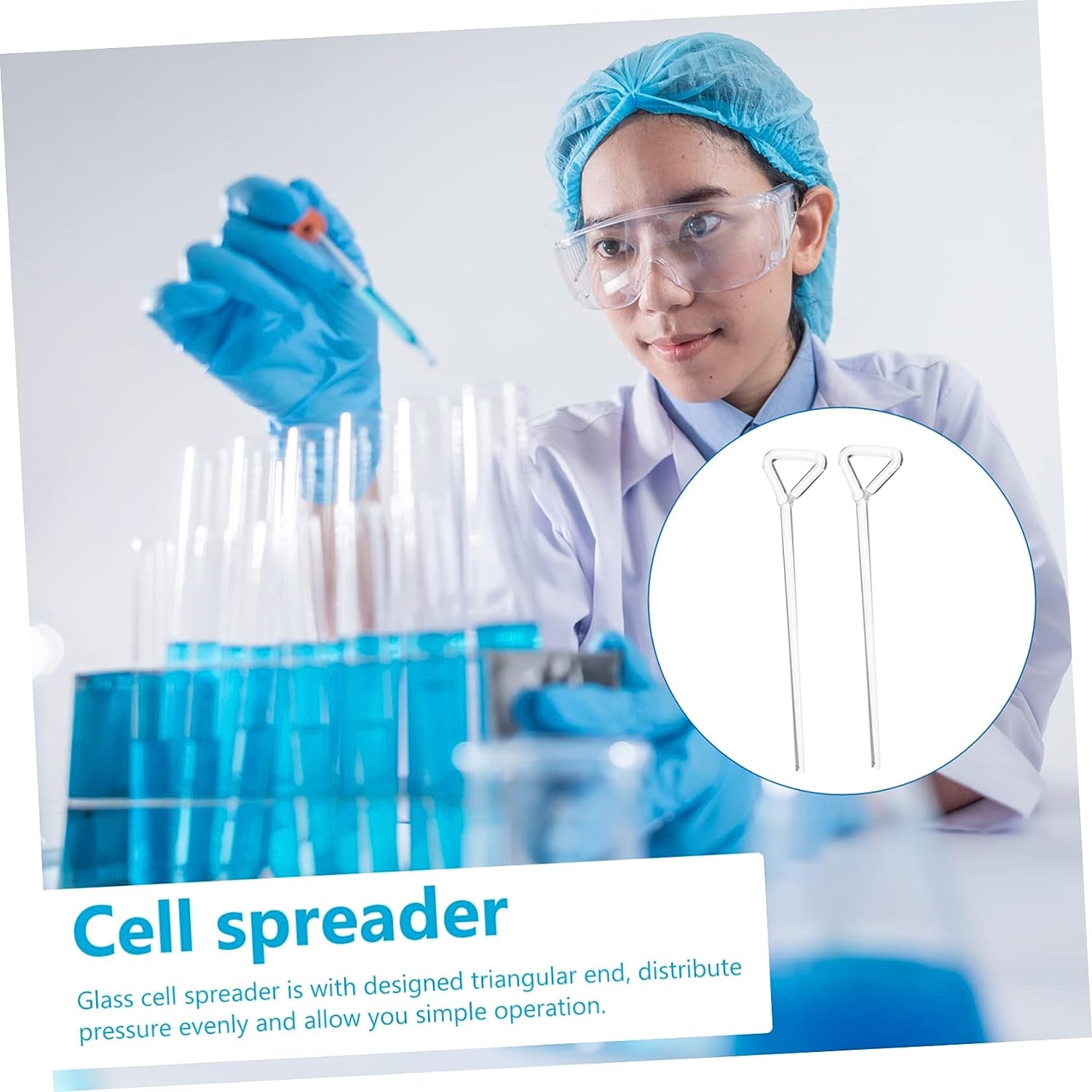 2Pcs Diffuser Cell Spreader Bars Cell Spreading Bar Science Experiment Kit Chemistry Glass Stick Cell Spreaders Glass Boom Transparent Triangle Cell Spreader