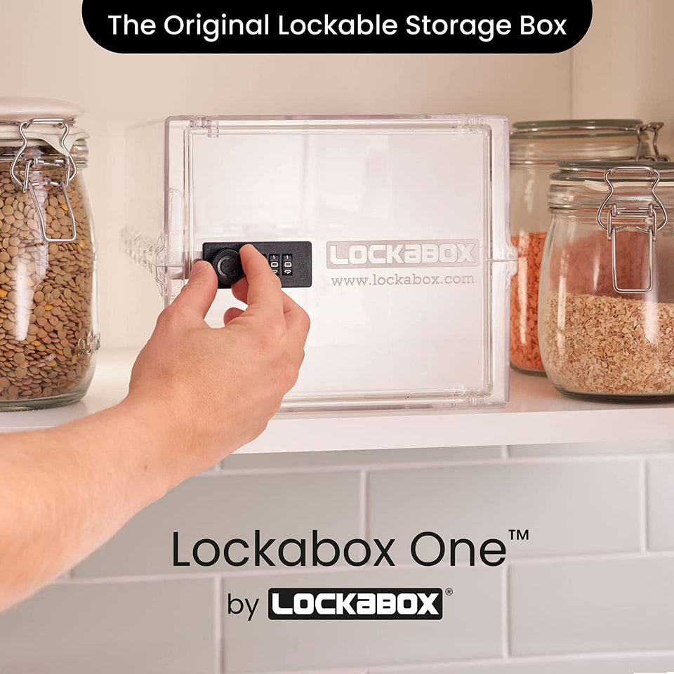 One™ | Compact and Hygienic Lockable Box for Food, Medicine, Tech and Home Safety (Crystal)