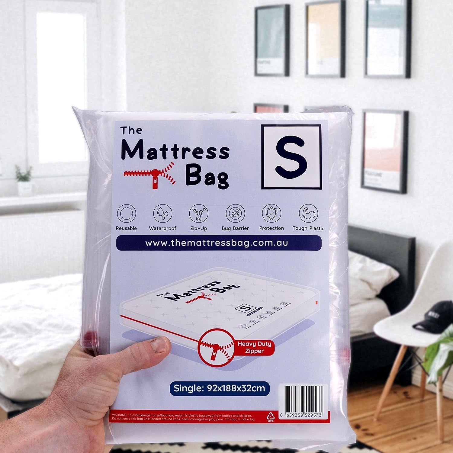 - Thick Plastic Mattress Protector Cover - 7 Different Sizes - Heavy Duty, Waterproof & Tear Resistant Storage Bag - for Moving, Storage & Transport (Single 92Cm X 188Cm)