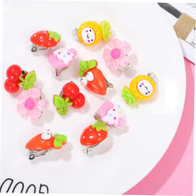 Load image into Gallery viewer, 6 Pairs Ear Clip Kids Earings Little Girl Earrings Clip Earrings Girl Clip on Earrings Cartoon Earring for Kids Fake Ear Stud Ear Clips for Girls，Kids Ear Decorations Play Earrings
