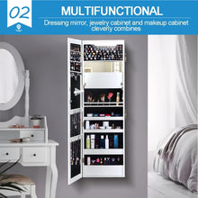 Load image into Gallery viewer, Dual Use Wall Mounted Hang over Mirror Jewellery Cabinet LED Light White
