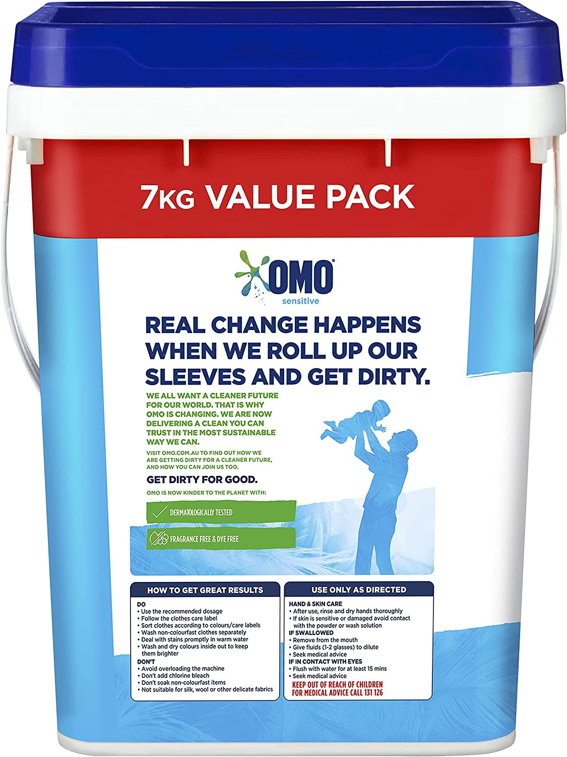 Sensitive, Laundry Detergent, Washing Powder, Front and Top Loader, 7Kg