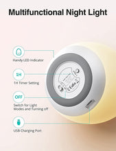 Load image into Gallery viewer, Night Light for Kids, Baby Night Light with 8 Color Changing Mode &amp; Dimming Function, Rechargeable Egg Night Light with 1 Hour Timer&amp;Touch Control, up to 100H
