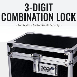 Medicine Lock Box W/Combination Lock - 5 X 7 X 5" Cabinet Safe, Black
