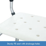 Shower Chair Adjustable Bath Stool Shower Bench Tub Seat with Padded Armrest for Elderly Disabled Bathroom