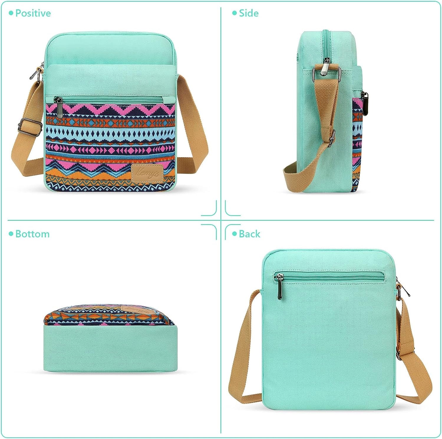 Small Crossbody Purse Printed Messenger Bag Travel Shoulder Bag for Girls and Women