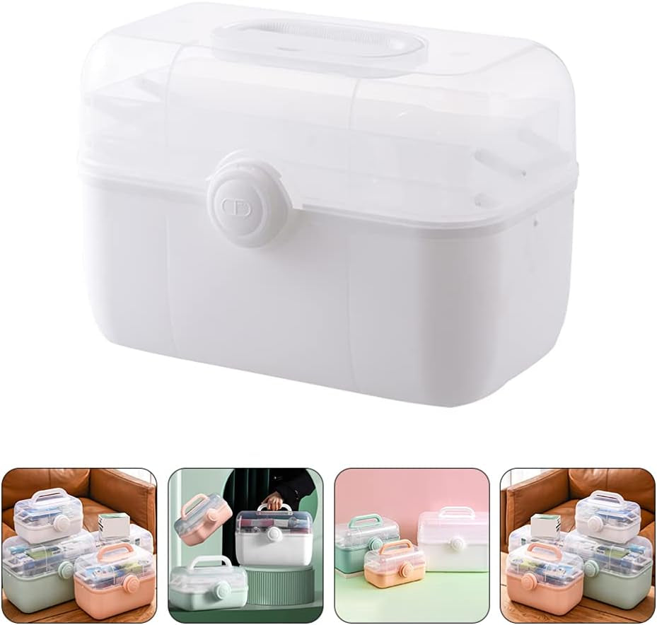 First Aid Storage Organizer Medical Box First Aid Box Medicine Box Family Emergency Storage Box Organizer with Portable Handle for Home Medicine S First Aid Organizer