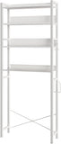 over the Toilet Storage, 4-Tier Wooden Bathroom Space Saver with Hooks, Freestanding Bathroom Organizer, Multifunctional over the Toilet Storage Rack, Bathroom Toilet Rack, White