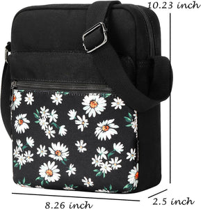 Small Crossbody Purse for Teen Girls and Women, Daisy-Black, Small