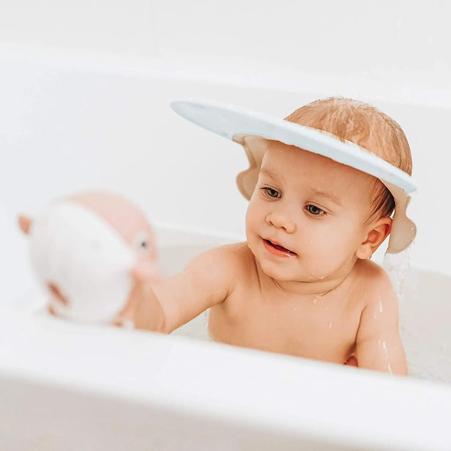 Kids Shower Cap – Hair Washing Hat for Toddlers – Silicone Baby Water Head Protector for Bath Time