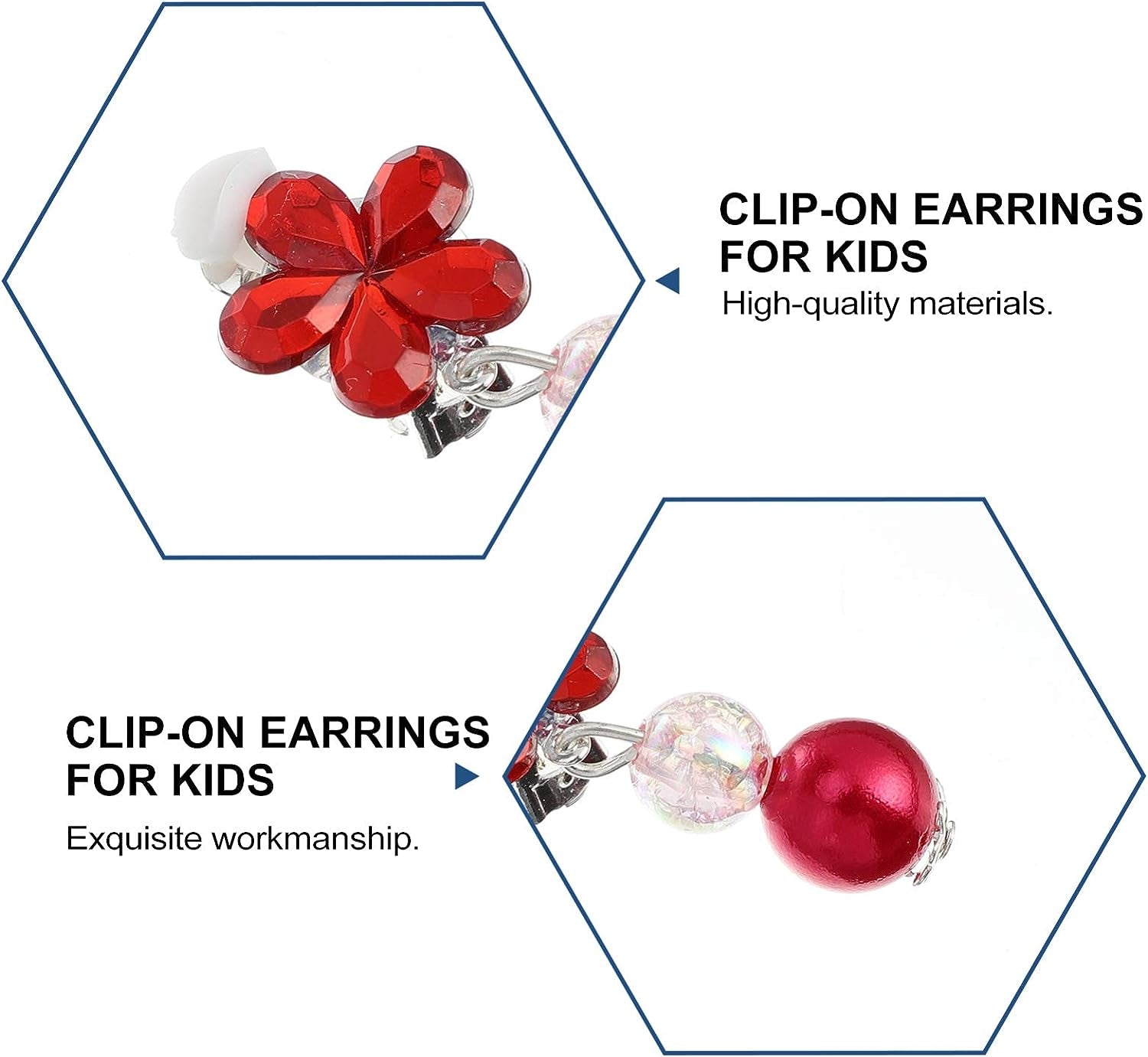 Pairs Crystal Clip on Earrings Girls Princess Play Jewelry Dangle Earring Clip on Earrings Jewelry Set