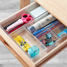 Load image into Gallery viewer, 14 PCS Clear Plastic Drawer Organizer Tray for Makeup, Kitchen Utensils, Jewelries and Gadgets
