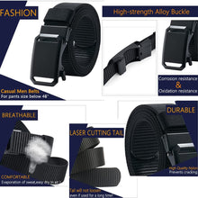 Load image into Gallery viewer, Men&#39;S Belt,  Ratchet Belt for Men Casual, Nylon Jeans Belt with Click Buckle, Breathable Fabric Waist Strap Easy Adjustable Trim to Fit
