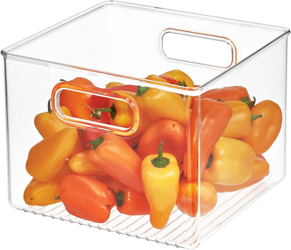 Kitchen Pantry and Cabinet Storage and Organization Bin, 8-Inch by 8-Inch by 6-Inch, Clear