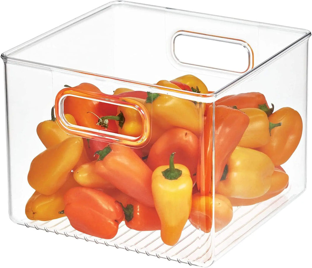 Kitchen Pantry and Cabinet Storage and Organization Bin, 8-Inch by 8-Inch by 6-Inch, Clear