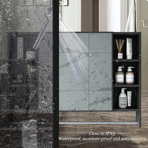 Space Aluminum Mirror Cabinet Wall-Mounted Storage Cabinet Separate Bathroom Mirror Cabinet Bathroom Mirror Makeup Mirror Box