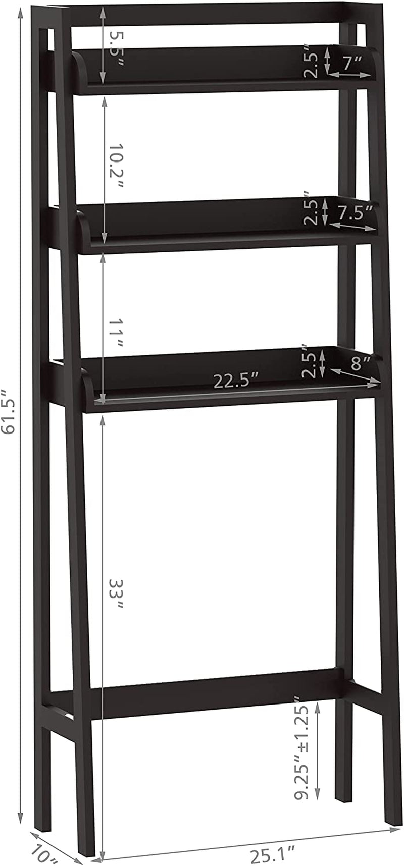 3-Shelf Bathroom Organizer over the Toilet, Bathroom Spacesaver (Espresso)