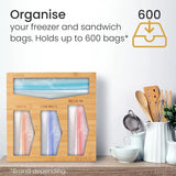 Ziplock Bags Pantry Storage and Drawer Storage - Bamboo Ziplock Bag Organiser - Kitchen Storage & Organisation for Ziplock Bags - by ®