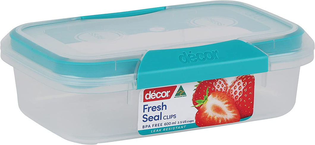 Décor 231800-006 Match-Ups Clips | Food Storage Pantry Container | Ideal for Meal Prep | BPA Free | Dishwasher, Freezer & Microwave Safe, Blue, 600Ml