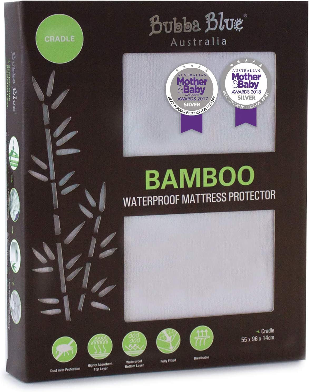 Bamboo Cradle Waterproof Mattress Protector Pad Bedding Cover Machine Washable Hygienic