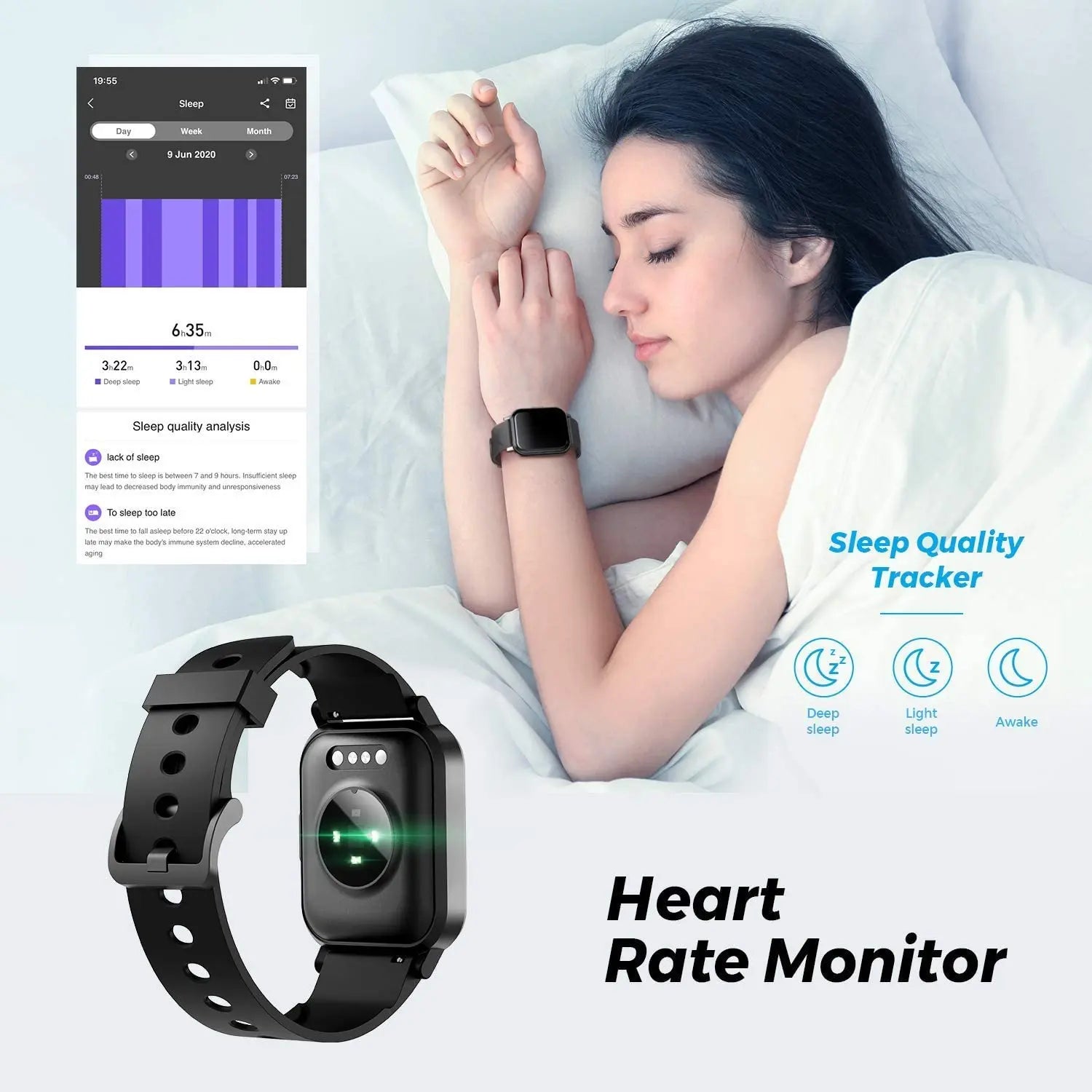 SoundPEATS Smart Watch Fitness Tracker with All Day Heart Rate Monitor, Sleep Tracker, IP68 Waterproof 1.4", Large Touch Screen Call & Message Reminder 12 Sports Modes for ios & Android pattanaustralia
