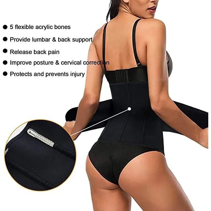 Women Waist Trainer Cincher Belt Tummy Control Sweat Girdle Workout Slim Belly Band for Weight Loss pattanaustralia