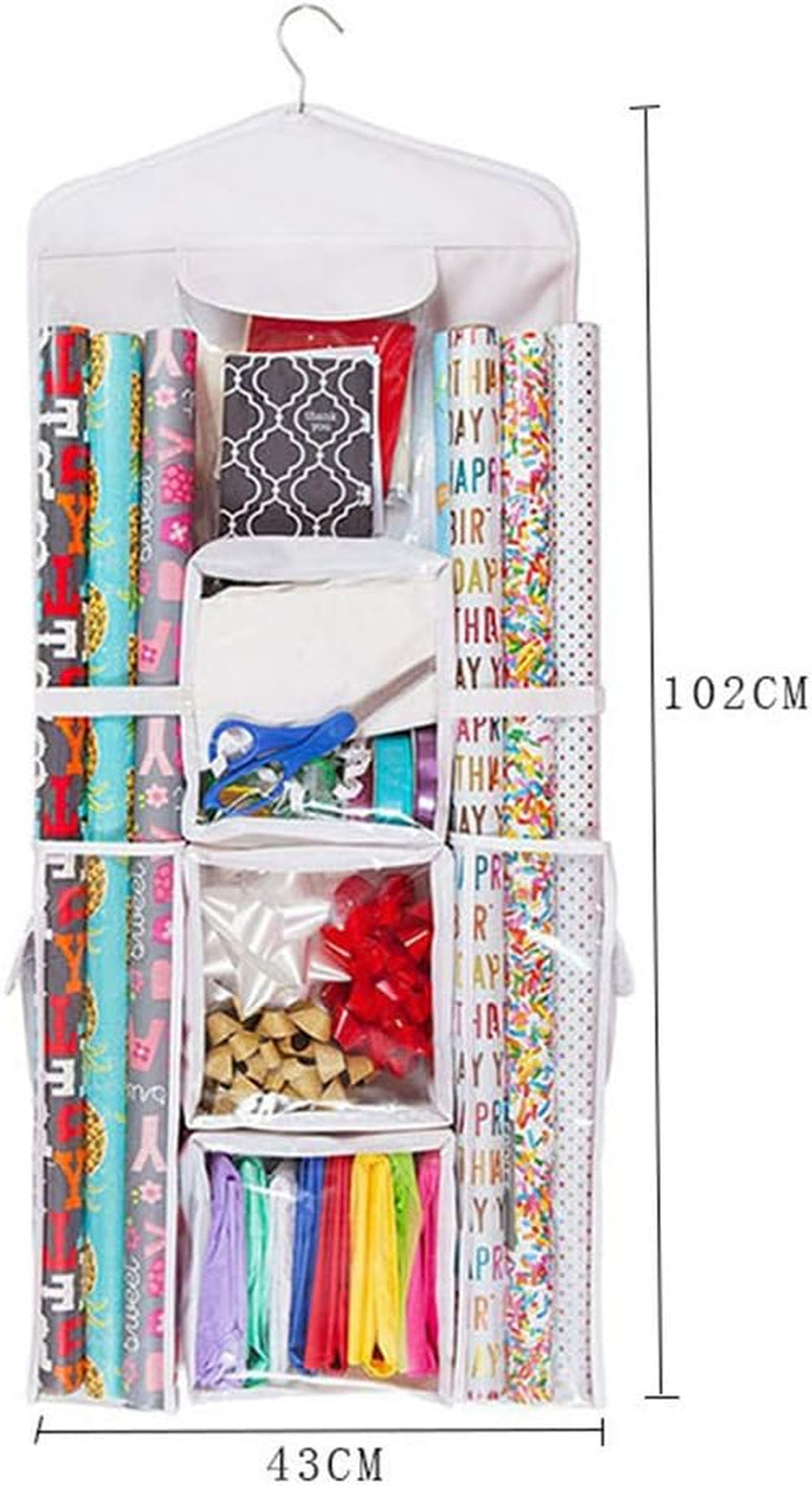 Wraps Storage Bag Double- Sided Jewelry Hanging Bag Sundries Organizer (White)