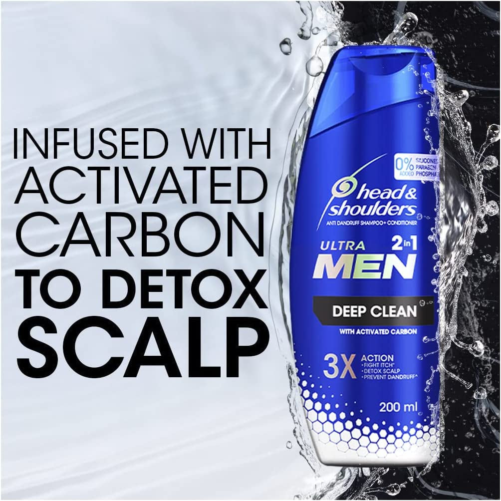 Ultra Men Deep Clean, Mens 2 In1 anti Dandruff Shampoo and Conditioner 550Ml