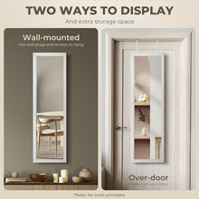Load image into Gallery viewer, LED Jewelry Cabinet Armoire Lockable with Mirror, Jewelry Storage Organiser Large Space,Wall/Door Mounted Dressing Mirror Full Length for Bedroom,Living Room,Bathroom, 37X10X120Cm (White)
