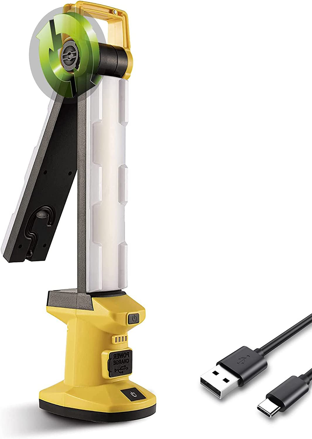 Cordless Work Light,  Rechargeable Work Desk Lamp, 750 Lumen ×2 Foldable Double-Sided Lamp, Can Be Used as Trouble Light, Underhood Light，Outdoor Lights.