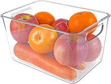 Load image into Gallery viewer, ™ Organiser Bins – 3 Piece Transparent Storage Bins Can Be Used as Fridge Organiser, Kitchen Cabinets Organiser, Pantry Organiser, Bathroom, or in Wardrobe Organiser
