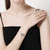 Murano Glass Charm Fit Pandora Charm Bracelets,925 Sterling Silver Flower Charm Glass Bead for Bracelet and Necklace