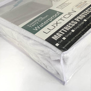 Cotton Waterproof Mattress Protector Baby Cot Fully Fitted Cotton Terry Towelling Mattress Protector Hypoallergenic and anti Dust Mite TPU Layer (Cot Size)