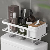 Over the Toilet Storage,1-Tier Bathroom Organizer Shelves, Multifunctional Toilet Rack,No Drilling Space Saver with Wall Mounting Design (White, 1 Tier)